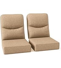 HILLGA Luxury Patio Furniture Set with 6-inch Thick Cushion, Outdoor Couch and High Back Swivel Rocker Patio Chairs, 7PCS Wicker Conversation Set for Deck Yard and Poolside, Blue (V2)