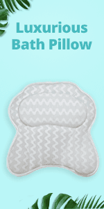 Bath Pillow for Tub, Luxury Bathtub Pillow Head and Neck Support, Relaxing Spa Cushion Head Rest for Tub, Bathtub Accessories for Women and Men with Quick Drying 3D Air Mesh Portable Washable