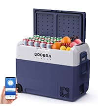 BODEGACOOLER 12 Volt Car Refrigerator, RV Car Fridge Dual Zone APP Control, Portable Freezer,121 Quart (115L) -4℉-68℉ RV Electric Compressor Cooler 12/24V DC &100-240V AC for Outdoor, Camping, Travel