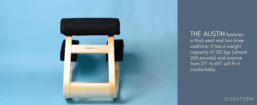 Sleekform Austin Kneeling Chair - Home Office Ergonomic Computer Desk Stool For Active Sitting