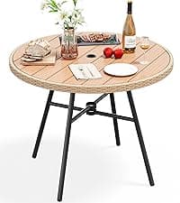 YITAHOME Patio Chairs Set of 4, Outdoor Patio Furniture Dining Chairs, All-Weather Rattan Conversation Chairs with Soft Cushions for Backyard Deck (Light Brown+Black)