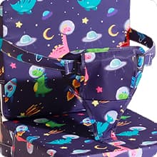 Toddler Booster Seat for Dining Table, Dinosaur Booster Seat for Table with Backrest and Adjustable Seat Belts Non-Slip Bottom Portable Booster Seat Increasing Cushion for Kid Baby Eating Travel Home