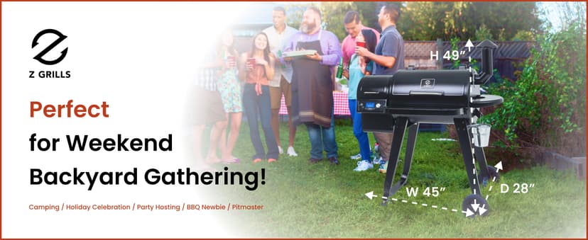 Z GRILLS ZPG-450A Wood Pellet Grill & Smoker with PID V2.1 Controller, 450 Sq in Cook Area, Meat Probe, 8 in 1 BBQ Grill Outdoor Auto Temperature Control, Black