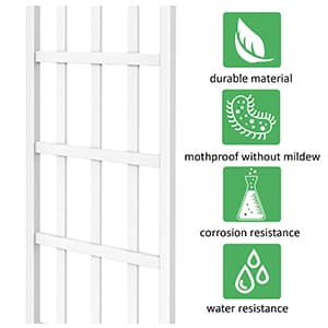 41" W x 86" H Vinyl Arbor, Vinyl Arch, Garden Arch Arbor for Outdoor, Yard, Garden, Climbing Plants - White