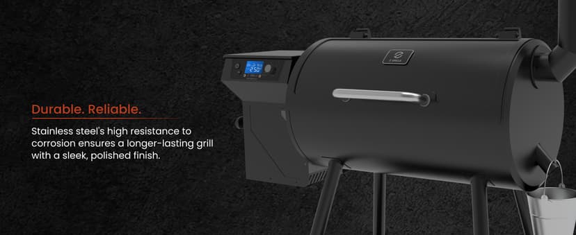 Z GRILLS ZPG 550B2 Wood Pellet Smoker, 8 in 1 BBQ Grill with Latest PID Technology LCD Controller, Auto Temperature Control, Meat Probe, 553 sq in Black