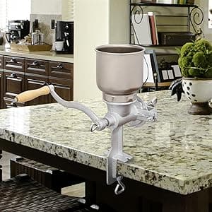 GOTOTOP Hand Crank Grain Mill Grain Grinder Machine Corn Nut Flour Mill Kitchen Tool Equipment for Wheat Nuts Food Seeds with Table Clamp 12.6 x 16.9inch