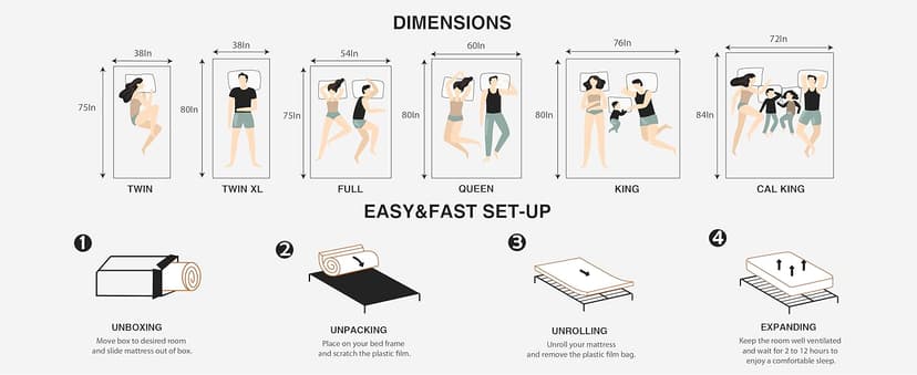 14 Inch Queen Size Memory Foam Mattress in a Box, Copper-Infused Aerofusion Foam & Cooling Fabric Cover, Firm Queen Mattress, Fiberglass-Free, CertiPUR-US Certified, 60”x80”x14”