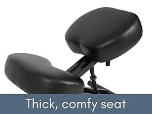Sleekform Ergonomic Kneeling Chair - Adjustable Seat Angle and Height - Ergonomic Posture Kneeling Stool Chairs for Office and Home - Thick Comfortable Cushions, Wheels