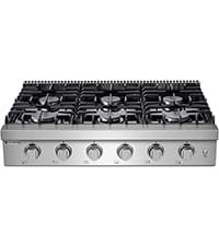 AAOBOSI 36 Inch Front Control Gas Range Oven with 6 Cooktop Burners, 6 Cu. Ft True Convection and Self Clean, Freestanding Stainless Steel Heavy Duty Gas Range Stove with Halogen Light,Large Capacity