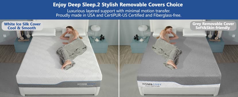 14 Inch King Extra Firm Mattresses with Ice Silk Cover, Cooling Green Tea/Gel Memory Foam Bed Mattress, Firm to Extra Firm Bamboo High Density Mattress for Back Pain, CertiPUR-US, in USA, 80"x76"