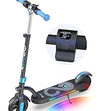 Gyroor H40 Kids Electric Scooter, 180W Motor, Up to 10 MPH, LED Display & Colorful Lights, Adjustable Height, for Boys & Girls Ages 8-12, Great Birthday Gift