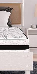 Signature Design by Ashley California King Size Chime 12 Inch Medium Firm Hybrid Mattress with Cooling Gel Memory Foam for Pressure Relief