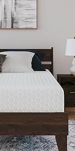 Signature Design by Ashley California King Size Chime 12 Inch Medium Firm Hybrid Mattress with Cooling Gel Memory Foam for Pressure Relief