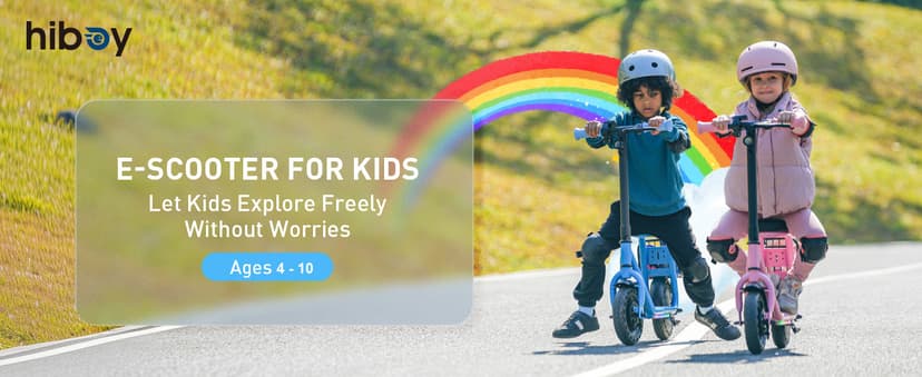 Hiboy Q2 Lite Electric Scooter with Seat for Kids Ages 4-10 - UL Certified, Up to 9.3 MPH with 100W Motor, 3-Speed Adjustable, Rear Basket, LED Neon/Brake Lights, LCD Display