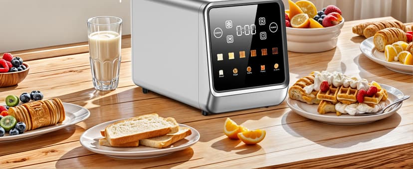 Toaster 2 Slice Wide Slot, Stainless Steel Digital Toasters Best Rated Prime, Touch Screen Toaster for 5 Bread Types/6 Shade Settings/Single Slot Toasting/Memory Function/Defrost/Reheat