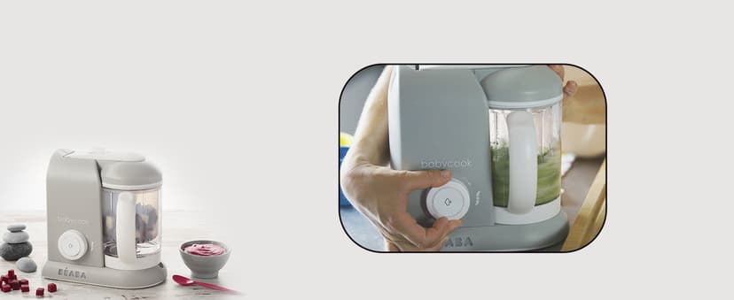 BEABA Babycook Solo 4 in 1 Baby Food Maker, Puree Steamer and Blender for Purees, Grinder with Auto Steam Cooking, Lrg Capacity 4.5 Cups 27 Servings in 20 Mins, Oat