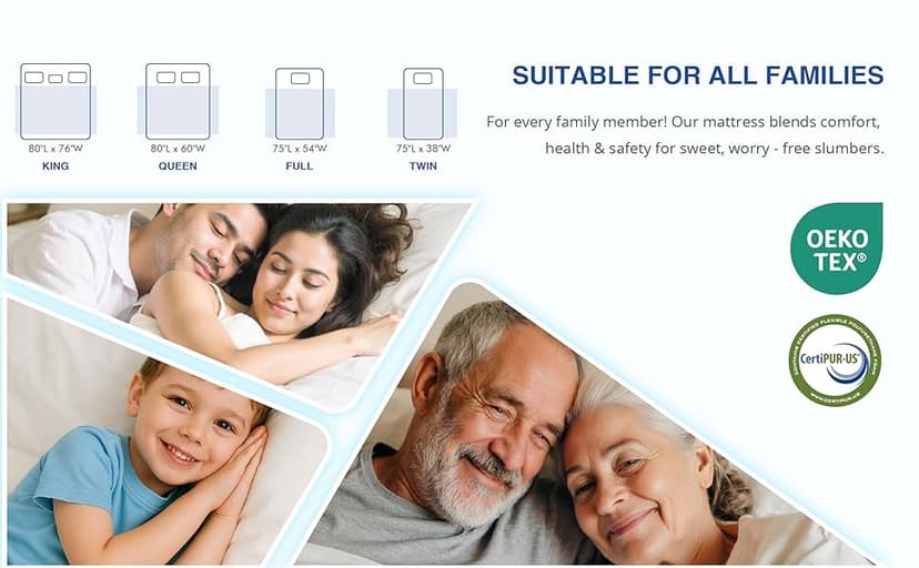 Twin Mattress, 8 Inch Memory Foam for Kids, Cooling Green Tea Gel, Fiberglass Free Comfortable Cover, Medium Firmness, Mattress in a Box, Foam Made in USA, CertiPUR-US Certified