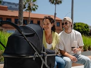 Mompush Wiz 2-in-1 Convertible Baby Stroller with Bassinet Mode, Foldable Infant Stroller with Reversible Seat and Large UPF 50+ Canopy