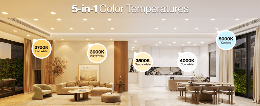 Sunco 12 Pack 6 Inch LED Can Lights, Retrofit Recessed Lighting, Smooth Trim, 965 LM, 13W (75W Equivalent), Selectable CCT 2700K/3000K/3500K/4000K/5000K, Dimmable, Damp Rated UL