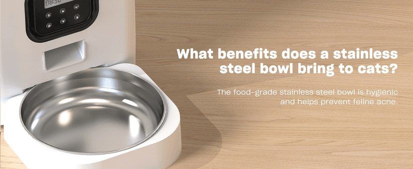 VOLUAS Automatic Cat Feeders - Timed Pet Feeder for Cats and Dogs with Dry Food Dispenser, Desiccant Bag, Programmable Portion Control, 4 Daily Meals, 10s Voice Recorder