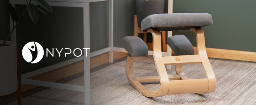 Ergonomic Kneeling Chair with 2 Knee Pads - Adjustable Height Rocking Knee Chair or for Posture for Home Office Gift Woman - Angled Kneeling Stool