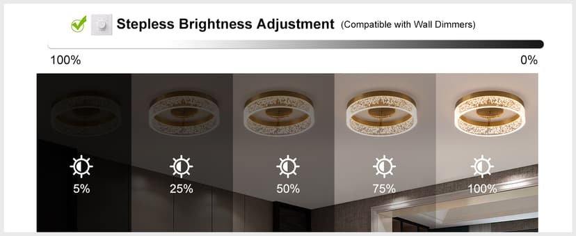 Jaycomey Modern LED Ceiling Light Fixture, 11.65" Flush Mount Kitchen Lighting Gold with Clear Seeded Acrylic Lampshade,Round Ceiling Lamp Lights for Hallway Dining Room