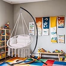 GOUTIME Hammock Chair Stand Only, Hanging Swing Egg Chair Stands Frame Holder, Heavy Duty Steel C Stand for Indoor Outdoor, Max Load 350 LBS