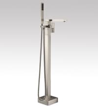 WOODBRIDGE 59" Acrylic Freestanding Bathtub Contemporary Soaking White Tub with Matte Black Overflow and Drain,B0016 -MB-Drain &O