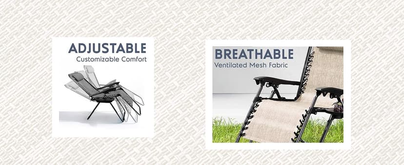 Nestl Zero Gravity Chairs Set of 2, Patio Lounge Chair Outdoor with Pillows & Cup Holder Trays, Adjustable Steel Mesh Reclining Camping Chair, Folding Patio Lawn Chair for Deck, Beach, Yard - Black