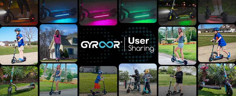 Gyroor H40 Kids Electric Scooter, 180W Motor, Up to 10 MPH, LED Display & Colorful Lights, Adjustable Height, for Boys & Girls Ages 8-12, Great Birthday Gift