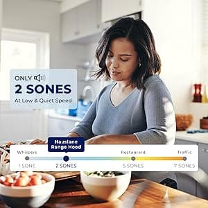 Hauslane 30” Wall Mount Range Hood Low Noise Performance Contemporary Design, Full-Size Handle Professional-Grade Baffle Filters, LED Lamps, Stainless Steel Chef Series WM-540 Ducted or Ductless