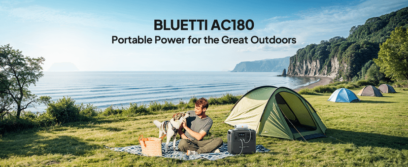 BLUETTI Solar Generator AC180, 1152Wh LiFePO4 Battery Backup w/ 4 1800W (2700W peak) AC Outlets, 0-80% in 45Min, for Camping, Off-grid, Power Outage