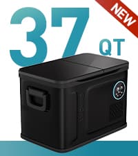 EUHOMY 12 Volt Refrigerator with Ice Maker, 48QT(45L) Electric Cooler Usable Battery Dual Zone, Car Refrigerator APP Control, 12V Fridge 12/24V DC 110-240V AC for Camping, Travel, Outdoor, Home