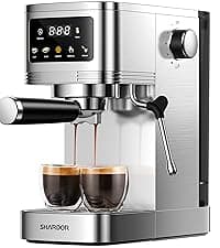 SHARDOR Espresso Machine 20 Bar, Professional Espresso Machine with Milk Frother and Touchscreen, Expresso Coffee Machines with Adjustable Temperature,for Cappuccino, Latte