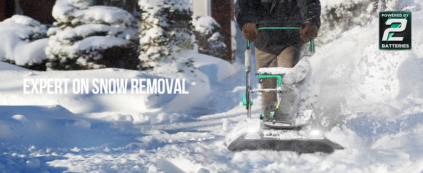 Litheli 2x20V Battery Powered Cordless Snow Blower, 20'' Brushless Electric Snow Thrower with Wheels, LED Lights, 180° Chute, Powerful Snow Removal Kit with 4.0Ah Battery and Fast Charger