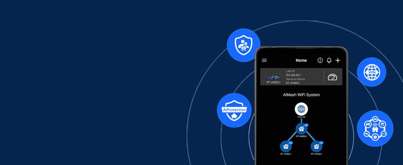 ASUS RT-AX82U (AX5400) Dual Band WiFi 6 Extendable Gaming Router, Gaming Port, Mobile Game Mode, Aura RGB, Included AiProtection Pro Security, Instant Guard, VPN, AiMesh Compatible