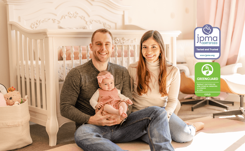 Evolur Aurora 5-in-1 Convertible Crib in Dusty Rose, Greenguard Gold Certified, Features 3 Mattress Height Settings, Sturdy and Spacious Baby Crib, Wooden Furniture