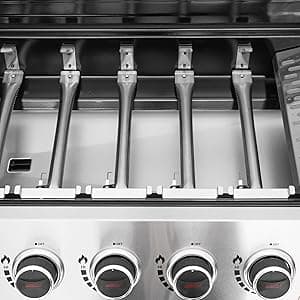 Royal Gourmet SG6002R 6-Burner Propane Grill with Sear Burner and Side Burner, Stainless Steel Cabinet Style Gas Grill with 71,000 BTU Output, for Outdoor Patio Garden Picnic Backyard Cooking, Silver