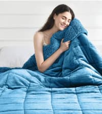 Cottonblue Weighted Blanket 15lbs, Sherpa Faux Fur Reversible Luxury Snugly Long Fur Warm Heavy Blanket 60x80 inches, Warm Plush Sherpa Weighted Blanket Queen Size for Couch Sofa Bed, Teal Green