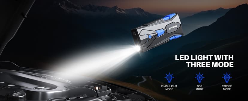 AUTOONE 6000A Car Battery Jump Starter Up to All Gas & 12L Diesel Engine, Car Battery Jumper Starter Portable 12V Jump Box with USB Output, Storage Case, LED Flashlight