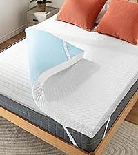 PERLECARE 3 Inch Gel Memory Foam Mattress Topper for Pressure Relief, Premium Soft Cooling Sleep, Non-Slip Design with Removable & Washable Cover, CertiPUR-US Certified - Queen