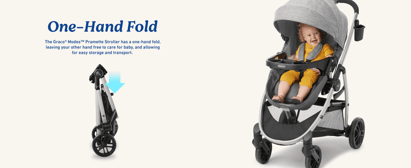 Graco Modes Pramette Travel System, 3-in1 Modular Carseat Stroller Combo, Infant Car Seat Carrier to Toddler Stroller, Includes the SnugRide 35 Car Seat, Ellington