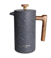 POLIVIAR Tea Kettle, 2.7 Quart Natural Stone Finish with Wood Pattern Handle Loud Whistle Food Grade Stainless Steel Teapot, Anti-Hot Handle and Anti-Rust, Suitable for All Heat Sources (JX2018-GR20)
