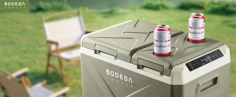 BODEGACOOLER 12V Portable Refrigerator, 42Quart (40L) Dual Zone Car Refrigerator, RV Car Fridge APP Control, -4℉-68℉Portable Freezer 12/24V DC 100-240V AC for Outdoor Camping Travel Vehicles Home Use