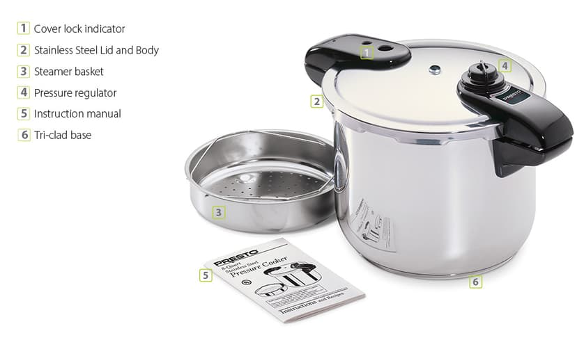 Presto 01370 8-Quart Stainless Steel Pressure Cooker