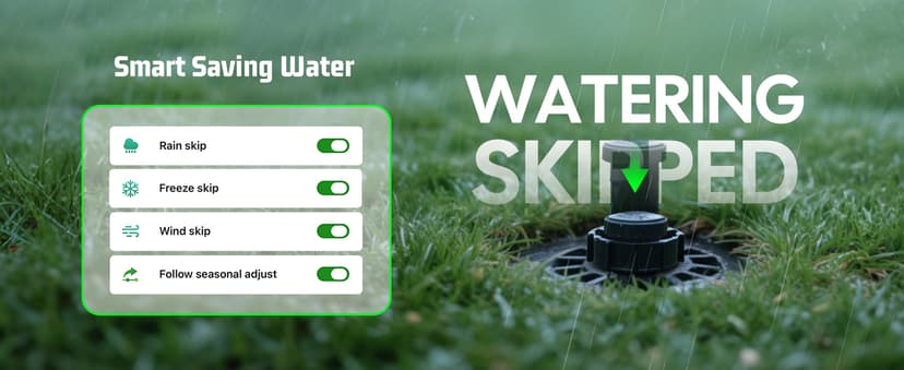 Smart Sprinklers Controller WiFi, Irrigation Controller Easy Use App Enabled, 6 Zone + 16 Plans, Save Water Auto Skin Rain, Freeze & Wind, 10 Minutes Install