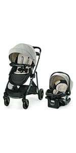 Graco Modes Nest2Grow Travel System, Ren with Expandable Double Stroller