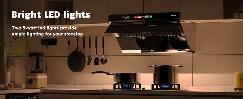 Under Cabinet Range Hood 30 inch, 900 CFM Kitchen Hood with Voice/Gesture/Touch Control,Ducted/Ductless Convertible Stainless Steel Range Hood, 4 Speed Exhaust Fan,Adjustable Lights