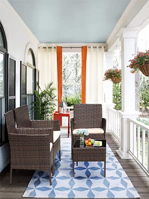 Homall 4 Pieces Outdoor Patio Furniture Sets Rattan Chair Wicker Set, Outdoor Indoor Use Backyard Porch Garden Poolside Balcony Furniture Sets Clearance (Brown and Beige)