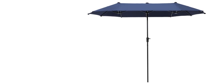 PHI VILLA 13ft Large Patio Umbrella Double-Sided Twin Outdoor Market Umbrella with Crank, Beige